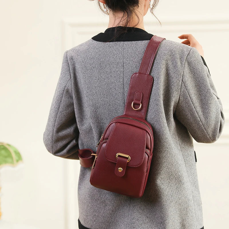 Women Bag Chest Bags Soft PU Leather New Trend Bags Female Crossbody Bag Shoulder Messenger Bags Multiple Pockets Pack Designer Viralgem Store