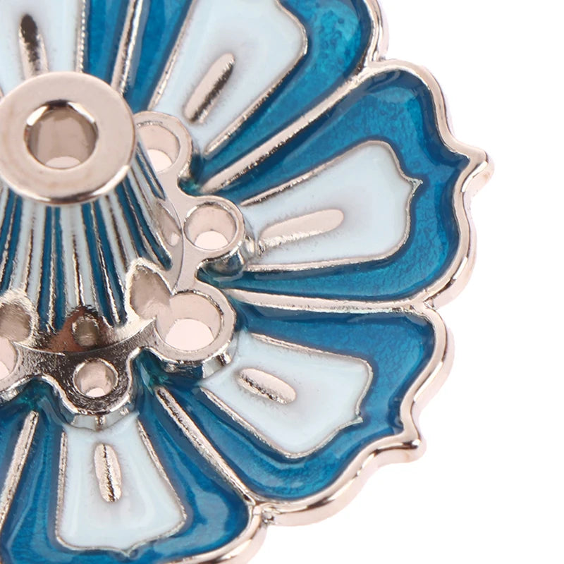 1Pc Lotus Alloy Incense Burner Stick Holder Home Buddhism Line Incense Plate Sandalwood Coil Base Delicate Temples Home Decor