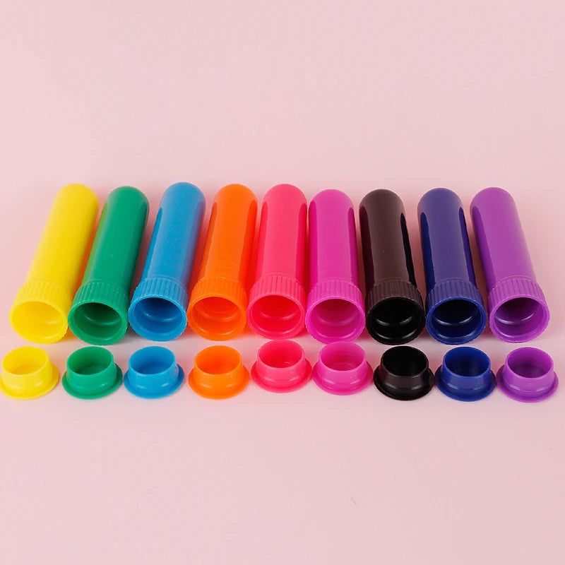 30-80 sets Colorful Plastic Nasal Inhalers Sticks Refill for Perfume with Cotton Wicks Nasal Inhaler for Essential Oil Container Viralgem Store