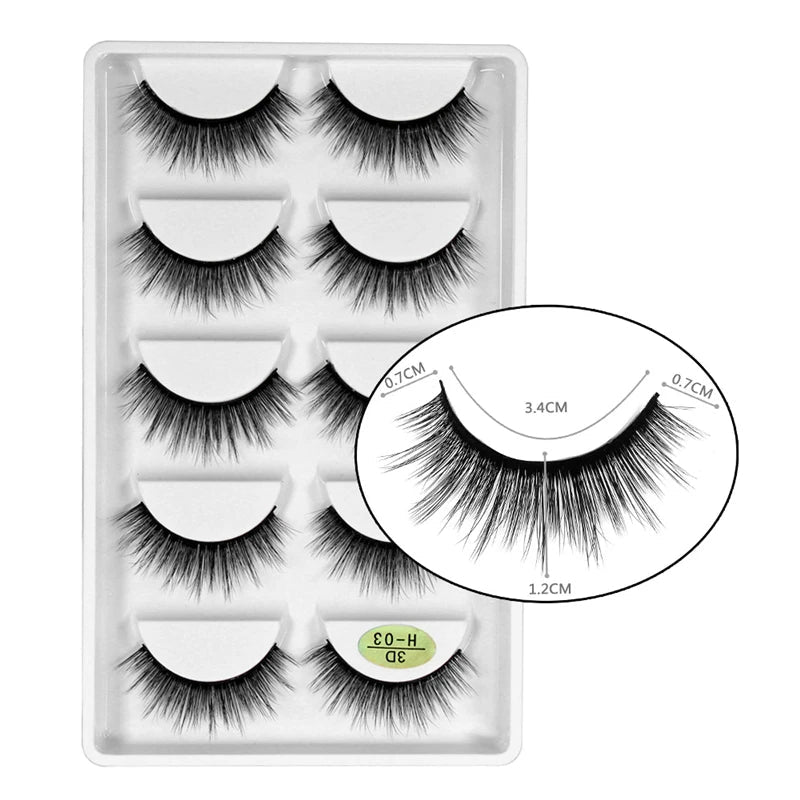 5 Pairs 3D Mink False Eyelashes h13, Soft Eyelash Extension Natural Eyelashes makeup Lashes Wholesale G800, G806 Viralgem Store