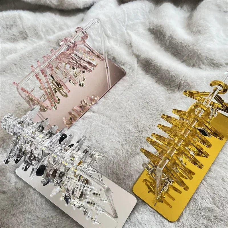 8pcs Hangers Earring Jewelry Hanger Display Stand Acrylic Organizer Creative Coat Hanger Shape Tabletop Ear Stud Jewelry Storage Viralgem Store