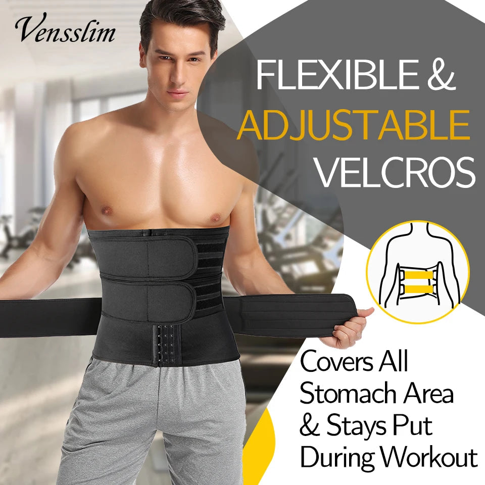 Vensslim Men Waist Trainer Corset Abdominal Slimming Belt Fitness Body Shaper for Weight Loss Strap Compression Waist Trimmer Viralgem Store