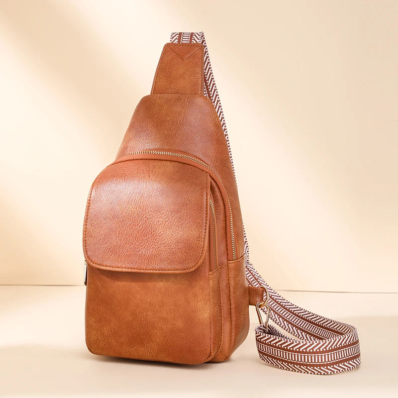 Women Bag Soft PU Leather Shoulder Purse Vintage Fashion Female Chest Bag Designer Multifunctional Shoulder Messenger Crossbody Viralgem Store