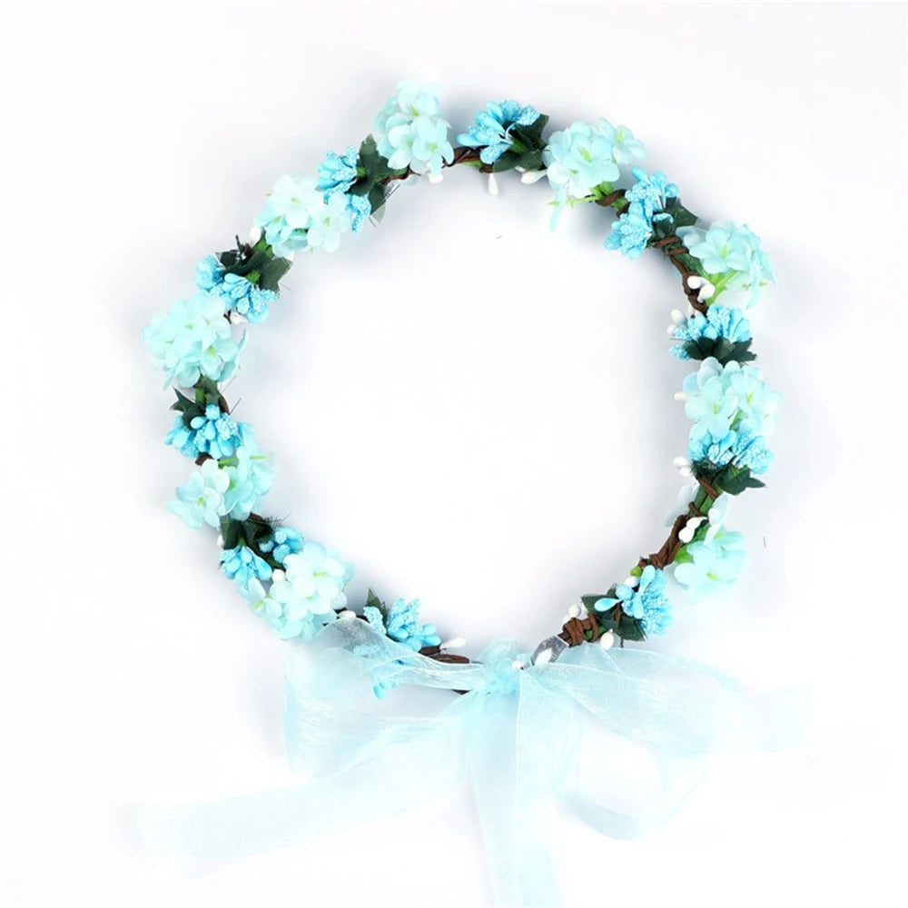 Spring Lady Girl Sweet Princess Headband Floral Crown Flower Headband Boho Wedding Party Hair Wreath Boho Bridal Headdress 2024 Viralgem Store