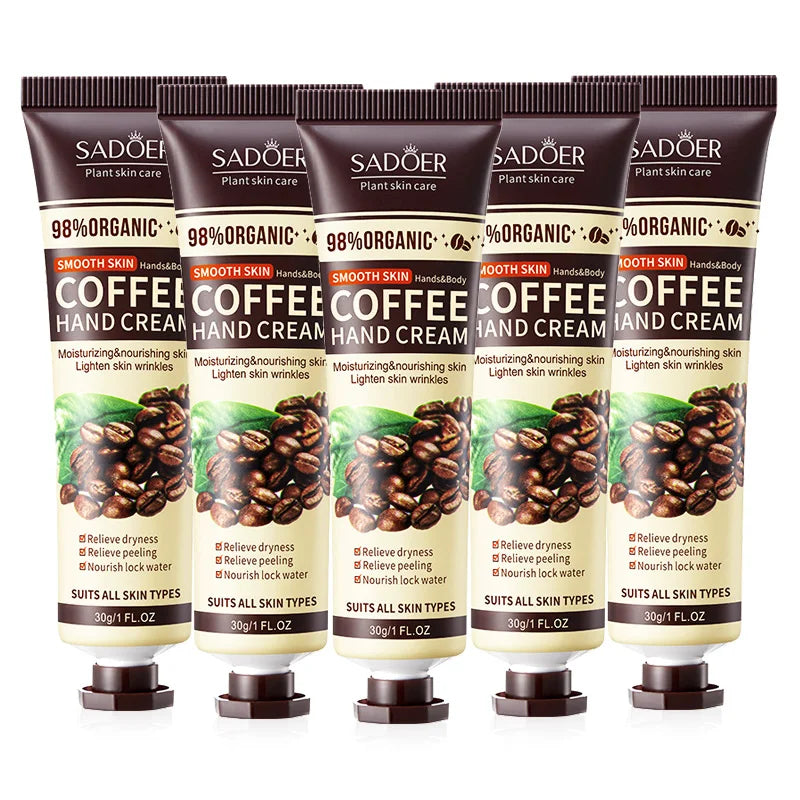 1/2/3/5pcs SADOER Coffee Hand Cream Sets Moisturizing Nourishing Whitening Hydrating Hands Skin Care Products Viralgem Store