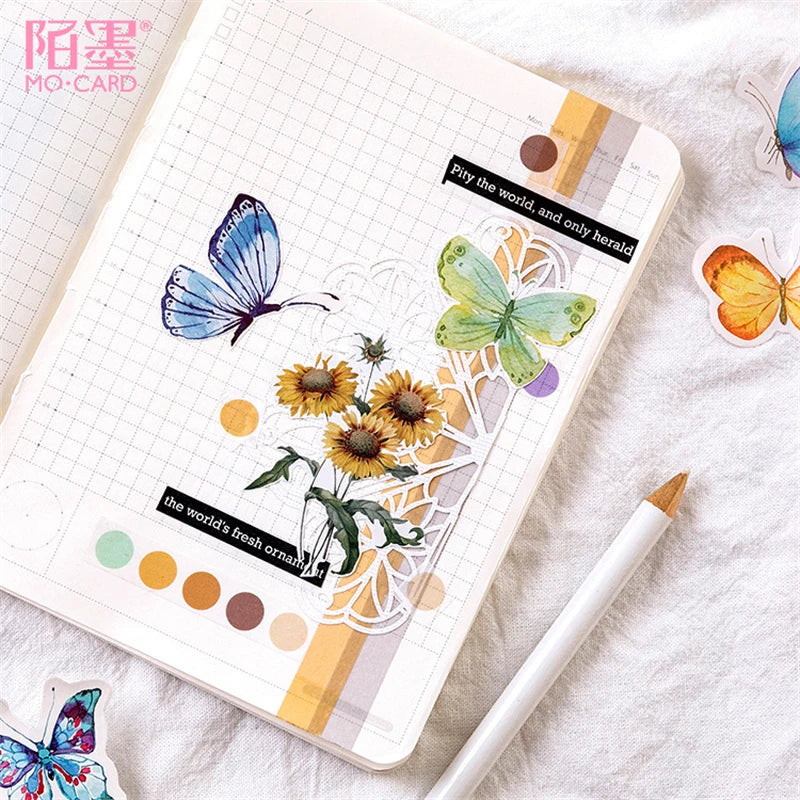 45pcs/box Lovely Butterfly Label Stickers Set Decorative Stationery Craft Stickers Scrapbooking Diy Diary Album Stick Label Viralgem Store