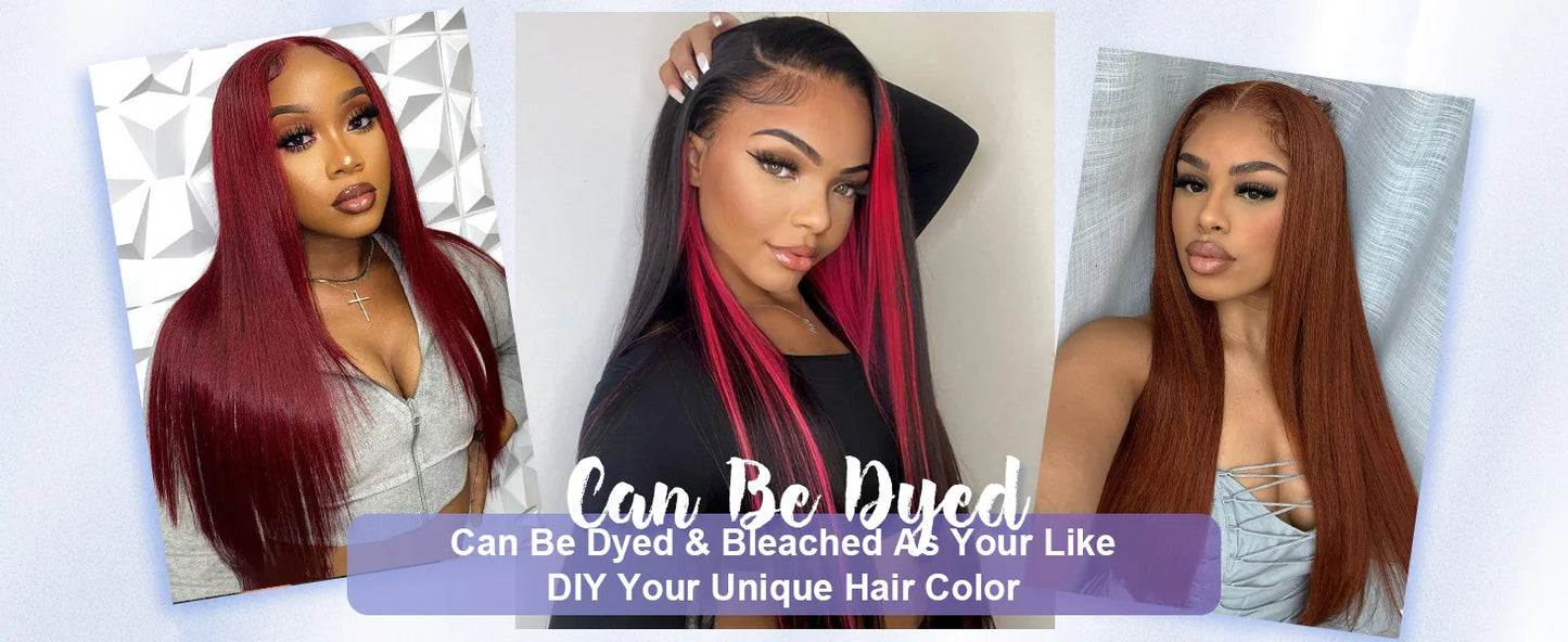 30 40 Inch 360 Full HD Straight Lace Frontal Wigs 200 Density 100% Human Hair Wig Brazilian PrePlucked Lace Front Human Hair Wig