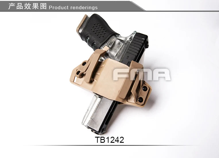 Universal FMA Gun Holster With Clips Fit Compact Glock 17/19 / Smith & Wesson M&P/Sig sauer P226 9mm 1911 . 45cal Airsoft Case Viralgem Store