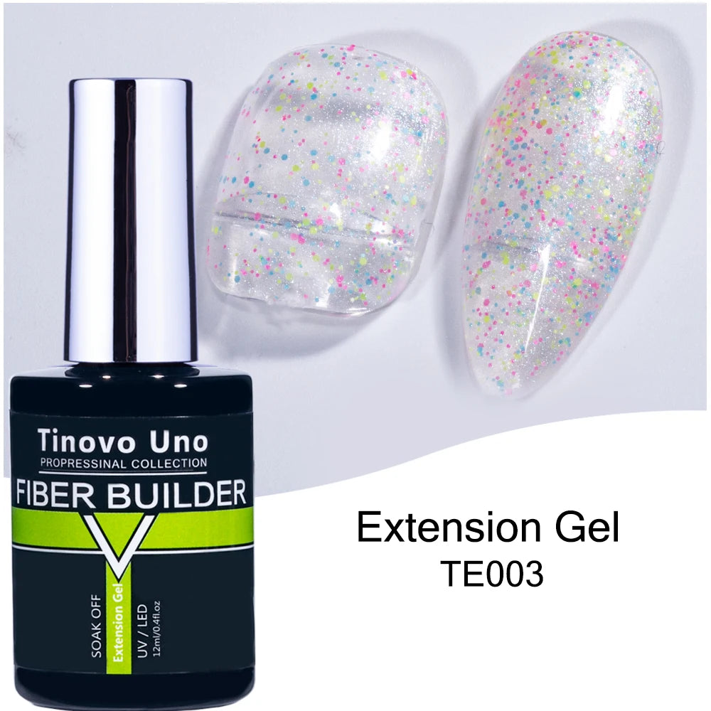 Tinovo Uno 41 Colors Builder Nail Gel in A Bottle Fiber Gel for Extensions Semi Permanent UV Building Poly Acrylic Nails Liquid