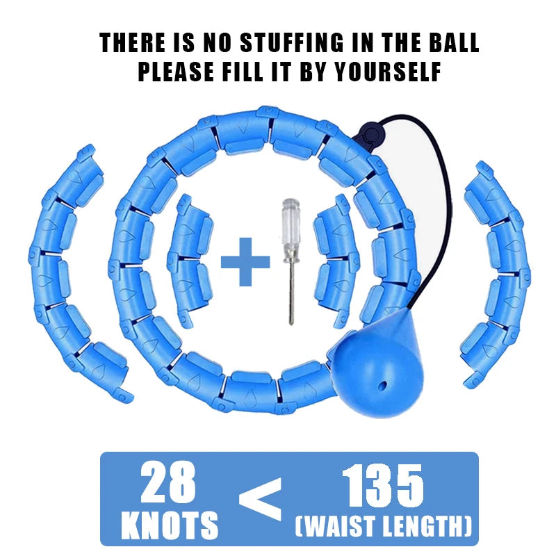 Weighted Fitness Hoop for Adults & Kids Detachable Knots Abdomen Weight Loss 2 in 1 Abdomen Fitness Weight Loss Massage