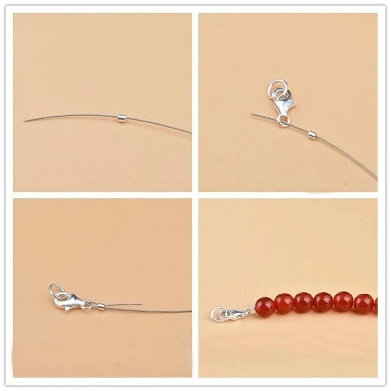 20PCS 925 Sterling Silver Crimp & End Beads 1.5/2/2.5mm Spacer Tube Beads for Jewelry Making Jewelry Findings