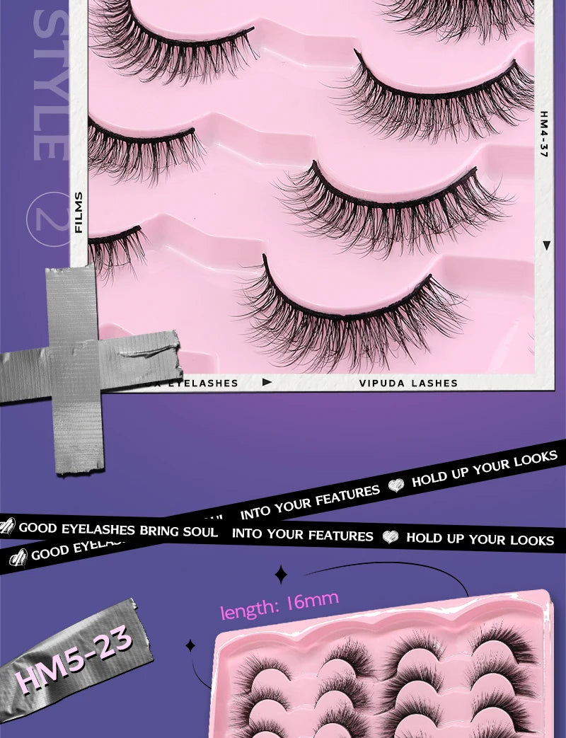 2 Style 20 Pairs Eyelash 3D Natural Mink False Eyelashes Makeup Fake Eye Lashes Faux Cilios Make Up Beauty Tools Wholesale