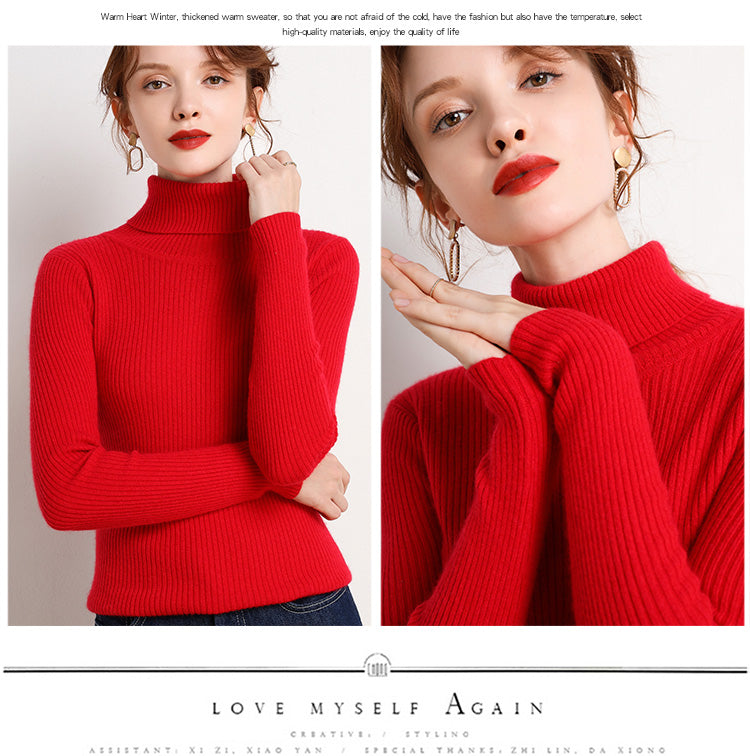 Women Turtleneck Sweater Knitted Soft Pullovers Cashmere Jumpers Basic Soft Sweaters For Women 2024 Autumn Winter