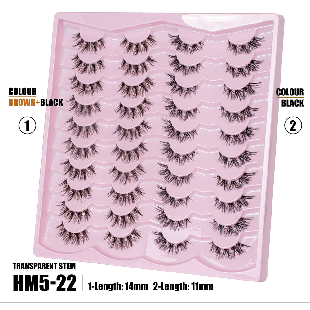 2 Style 20 Pairs Eyelash 3D Natural Mink False Eyelashes Makeup Fake Eye Lashes Faux Cilios Make Up Beauty Tools Wholesale