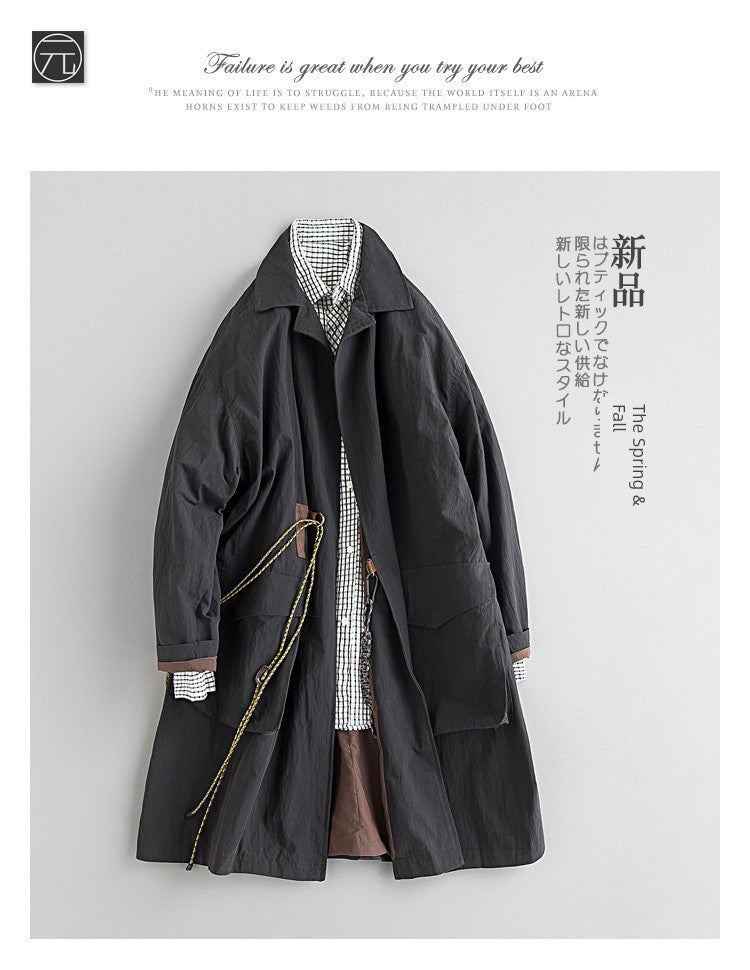 Spring & Fall Retro Removable Mid Length Long Length Outdoor Windbreaker Viralgem Store