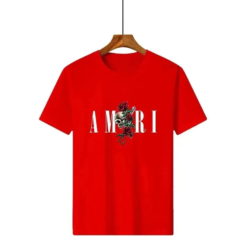 2025 Men's Summer Graphic Print Y2k T-shirt Man Woman Short Sleeved Luxury Tees Clothing Loose Pure Cotton Soft Tops Fashion