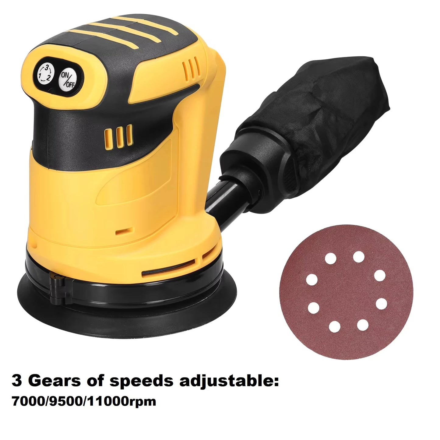 125mm Brush/Brushless Motor Cordless Orbital Sander Grinder Wood Metal Waxing Polishing Grinding Machine for Dewalt 20V Battery