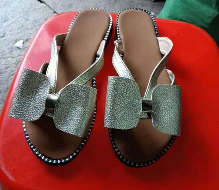 Summer Women Slippers Cute Butterfly-Knot Casual Sandals Lady Slides Flats Slip-On Women Shoes for Women 2023 Zapatillas Mujer