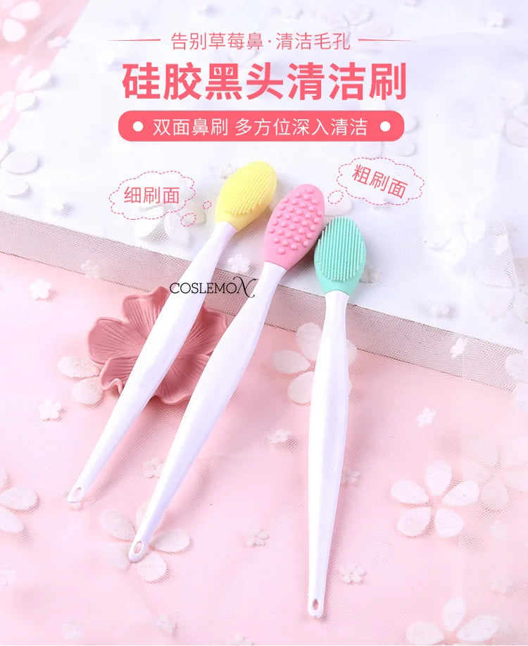 1/3pcs Silicone Cleansing Brush Beauty Skin Care Wash Face Blackhead Removal Scrub Soft Deep Cleaning Exfoliator Cleanser Tool