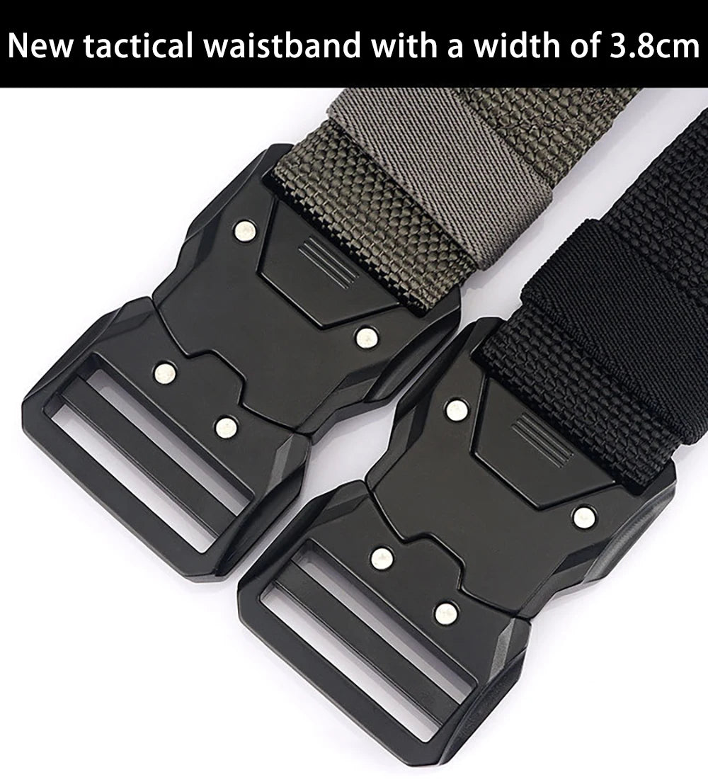 1pc Men's Belt Outdoor Tactical Belt Multi-Function Buckle Nylon Belt High Quality Alloy Buckle Belt Sports Canvas Neutral Belts