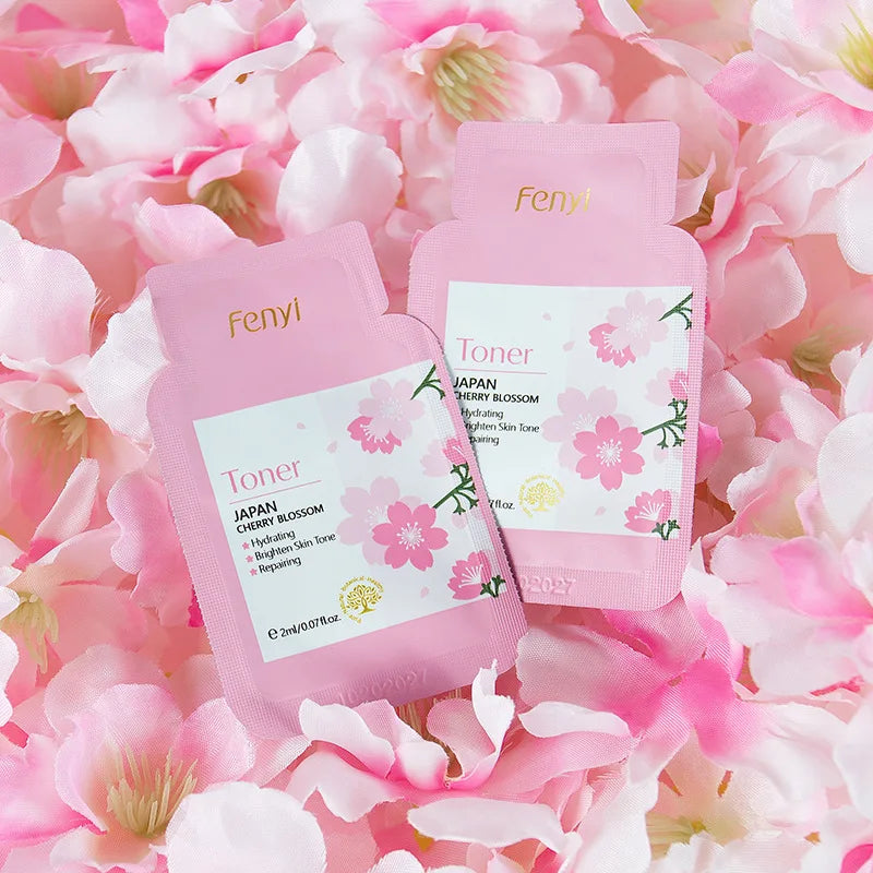 4pcs Skincare Sets Sakura Cleanser Face Cream Toner Eye Cream Deep Cleansing Moisturizer Oil Control Skin Care Kit Travel Outfit