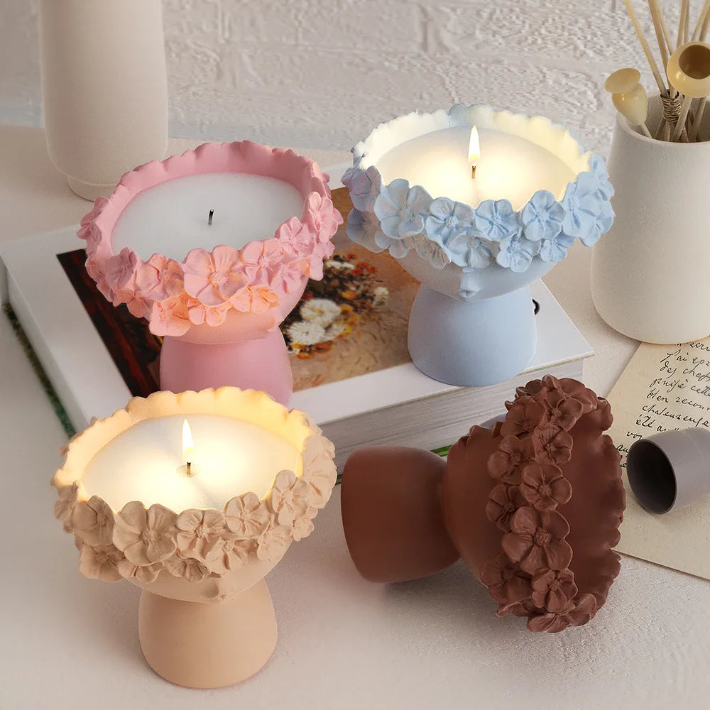 Wreath Girl Candle Cup Holder Silicone Mold Vase Garland Girl Flower Pot Gypsum Resin Epoxy Mould DIY Handmade Home Decor Gift