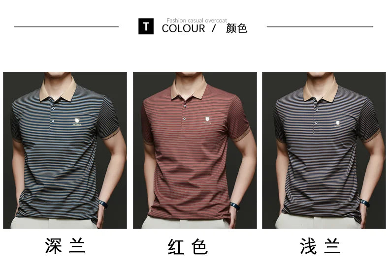 Top Grade 2025 Summer Brand Designer Polo Shirts For Men Summer Stripped Slim Fit Short Sleeve Casual Tops Fashions Men Clothes Viralgem Store