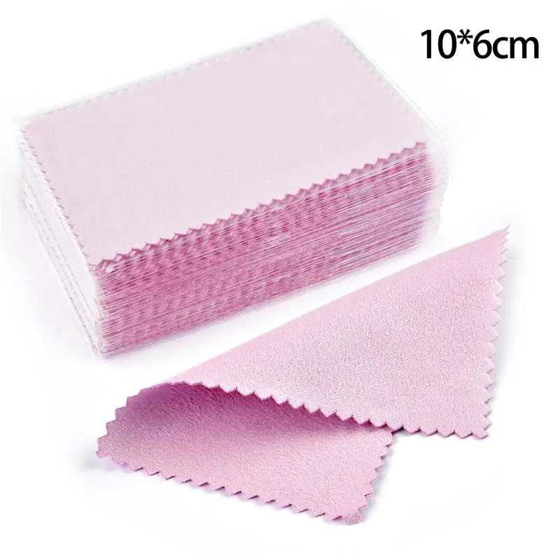 50Pcs Polish Polishing Cloth Silver Color Cleaning Polishing Cloth Soft Clean Wipe Wiping Cloth For Silver Gold Jewelry Tool