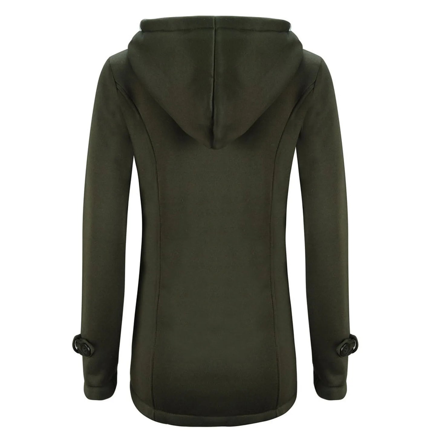 Womens Winter Coats Thicken Sherpa Lined Jacket Fashion Horn Button Hooded Outwear Warm Wool Blended Pea Coat Pockets