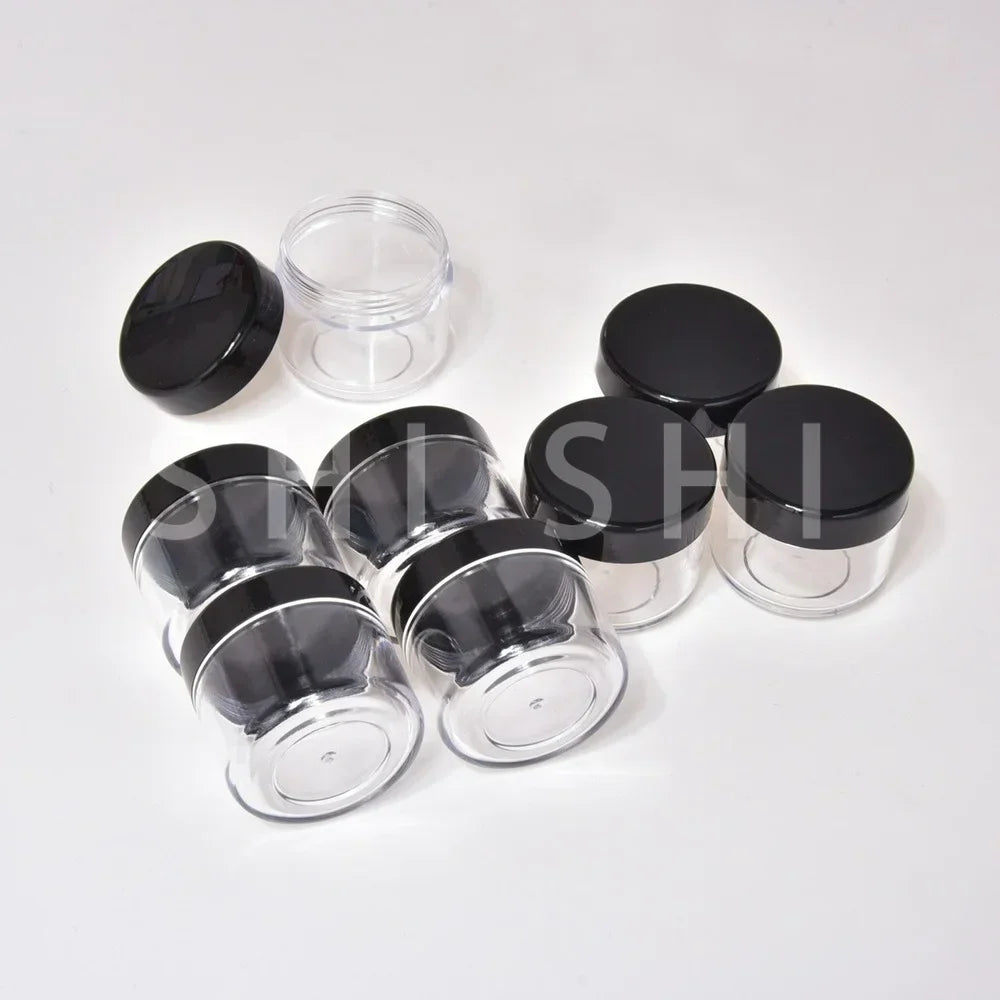 10pcs Make Up Jar Cosmetic Sample Empty Container Plastic Round Lid Small Bottle Eyeshadow Cream Travel Pot 2g 3g 5g 10g 15g 20g