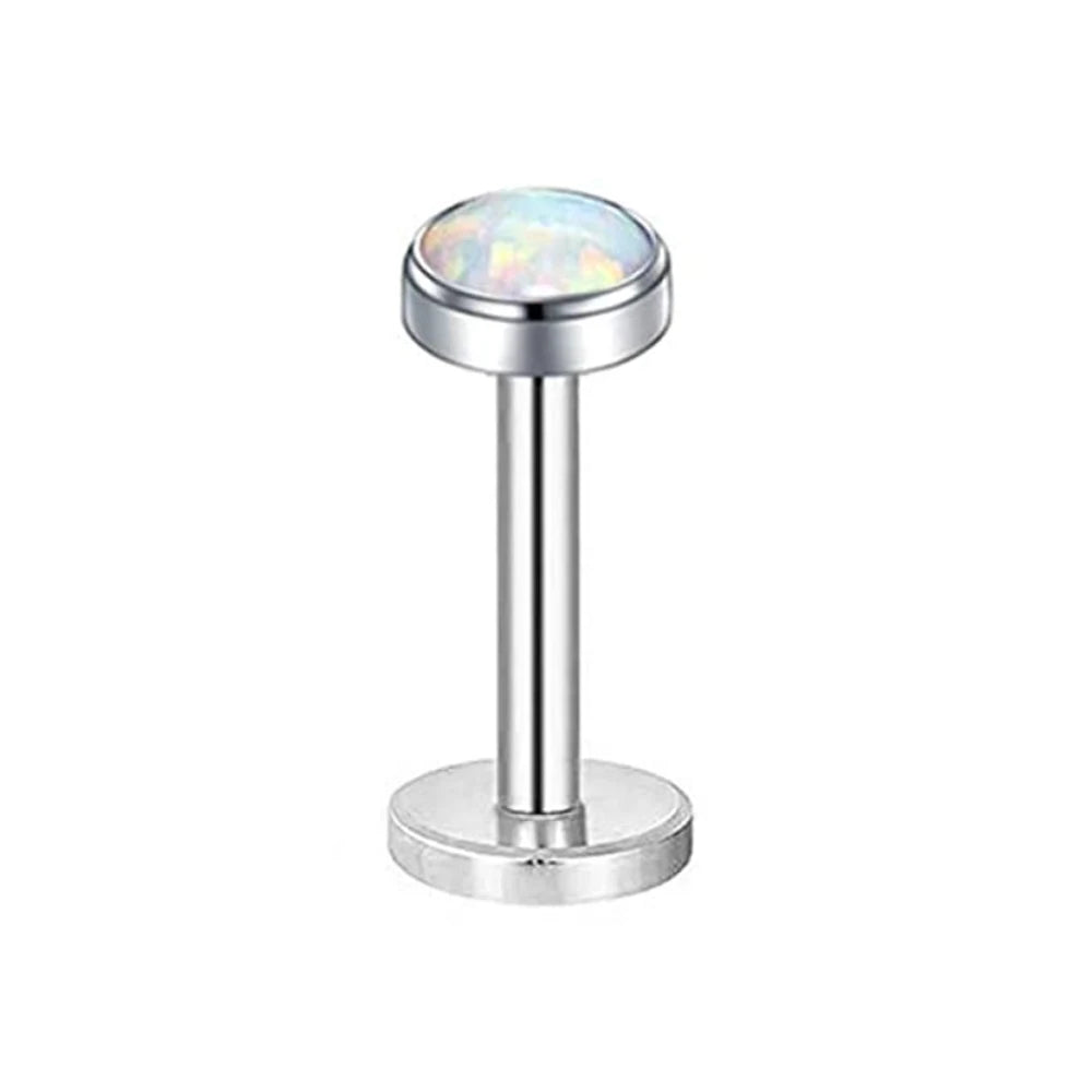 WKOUD 16g Stainless Steel Lip Labret Piercing Crystal Ball Monroe Lip Stud Helix Tragus Conch Cartilage Earrings 6/8/10mm