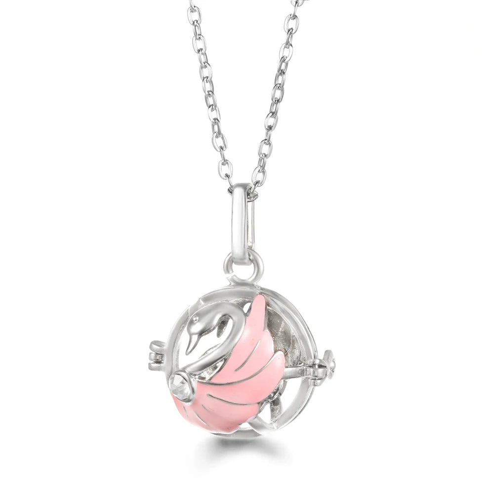 United States Chime Music Ball Woman Caller Essential Oil Necklace Perfume Diffuser Color Footprint Pendant Aromatherapy Jewelry