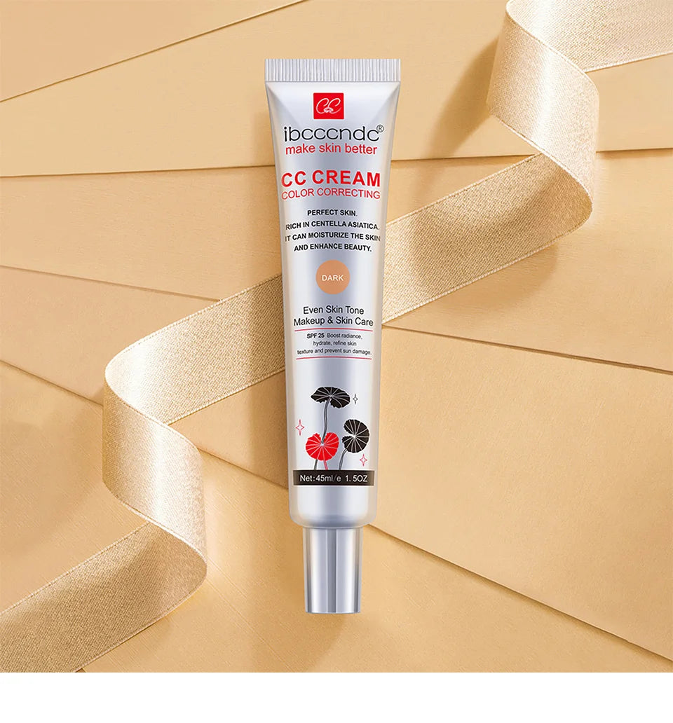 45ml Color Correcting CC Cream Facial Centella Asiatica Repair BB Cream Natural Concealer Whitening Liquid Foundation Cosmetics