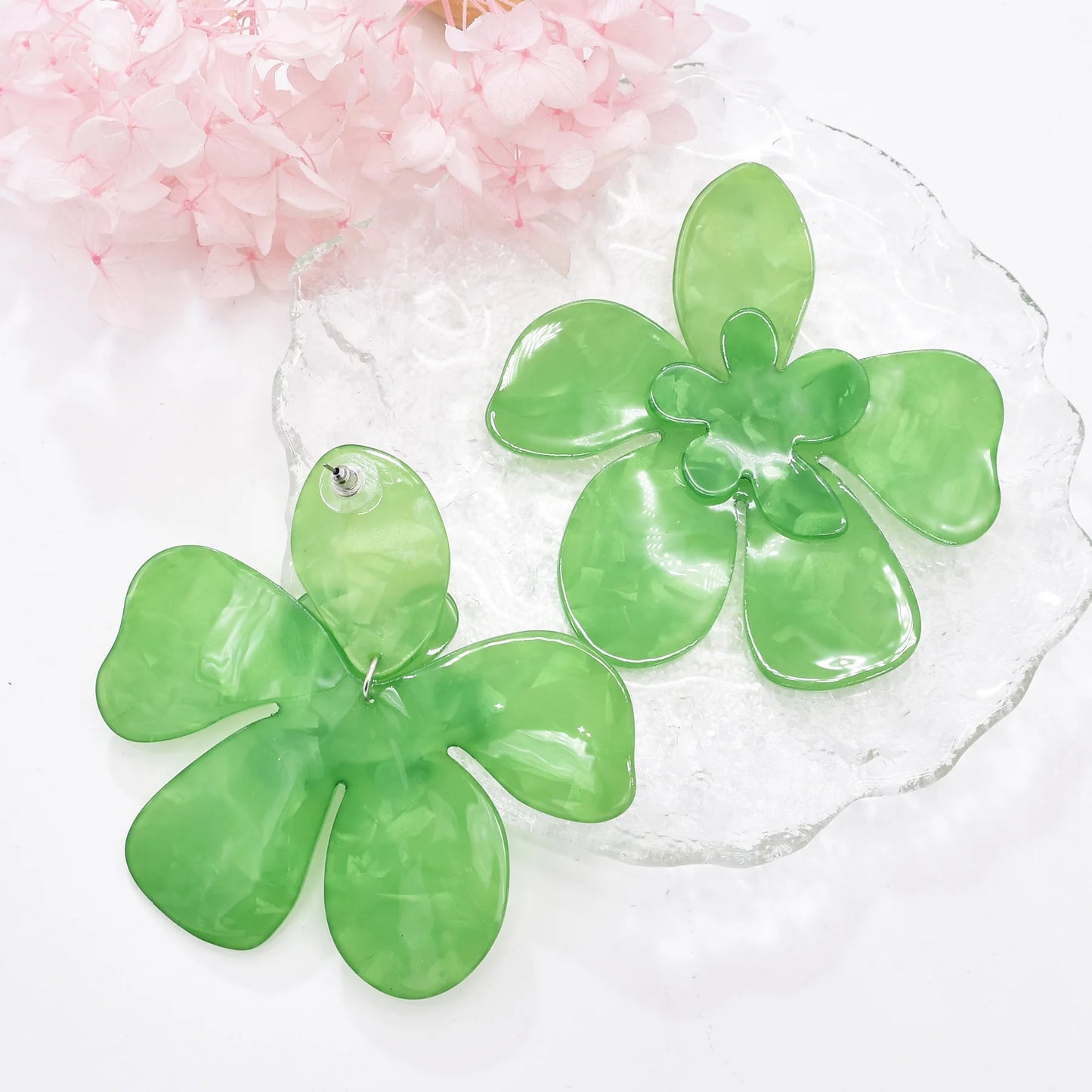 Acrylic Fashion Big Flower Pendant Earrings Double Layer Flowers Women's Earrings for Women 2023 New Party Jewelry Gifts