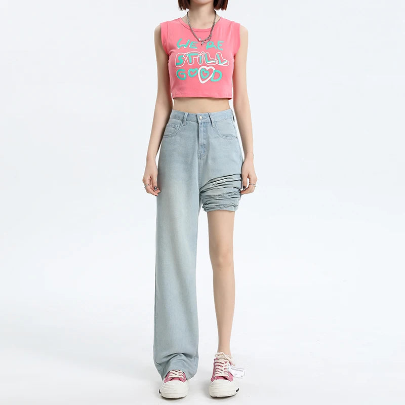 Summer High Quality Soft Lyocell Fabric Woman Jeans Thin Loose Straight High Waisted Pant Fashion Comfort Blue Casual Trousers Viralgem Store