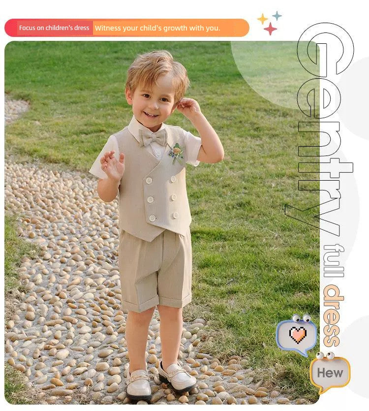 UK next Summer Boy Suit Vest Suit 61 Children's Costume Baby Full-Year Flower Girl Wedding Clothes Viralgem Store