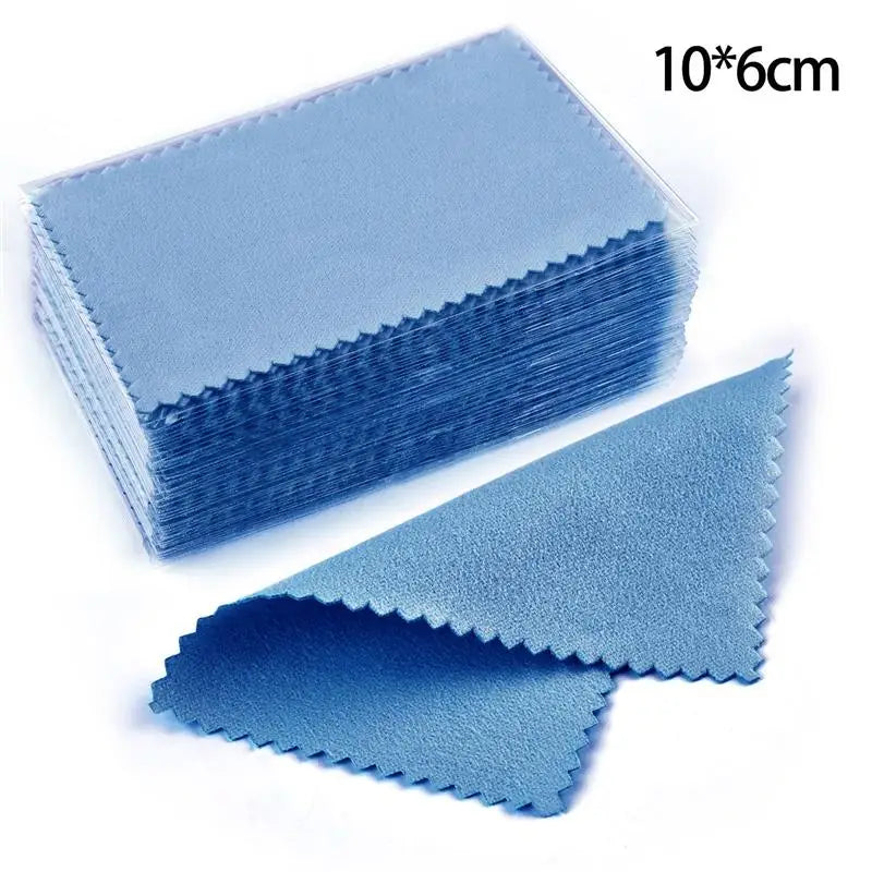 50Pcs Polish Polishing Cloth Silver Color Cleaning Polishing Cloth Soft Clean Wipe Wiping Cloth For Silver Gold Jewelry Tool