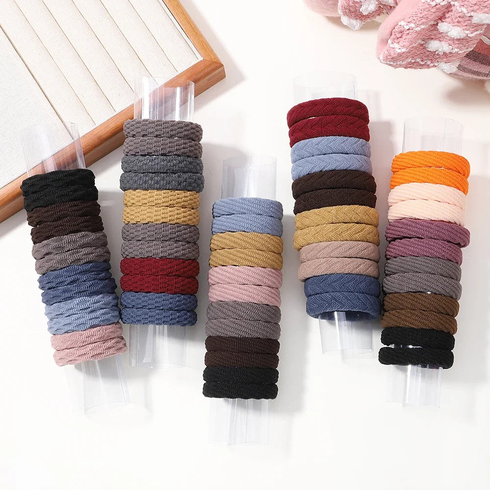 12PCS Women Girls Simple Basic Elastic Hair Bands Ties Scrunchie Ponytail Holder Rubber Bands Fashion Headband Hair Accessories