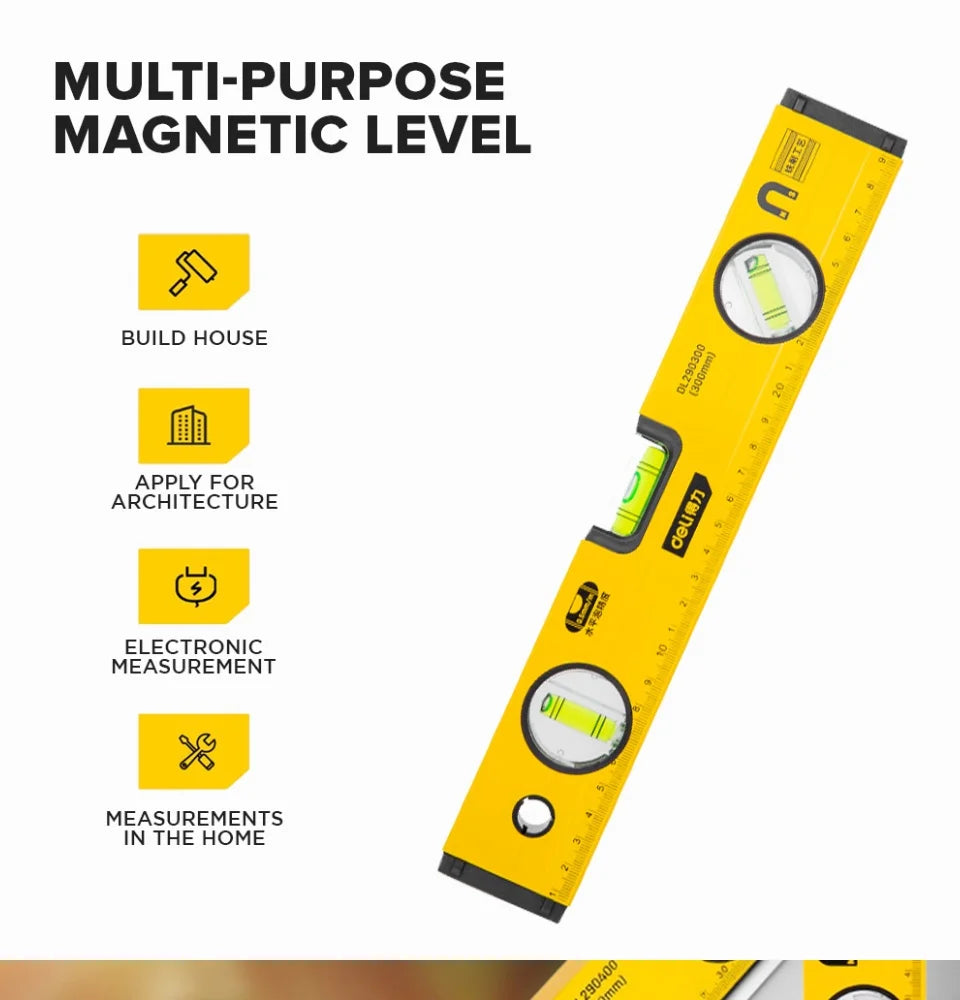 Spirit Level Magnetic Torpedo Level Tool with 3 Vials Aluminum Shockproof Bubble Level High Visibility Durable Measuring Leveler Viralgem Store