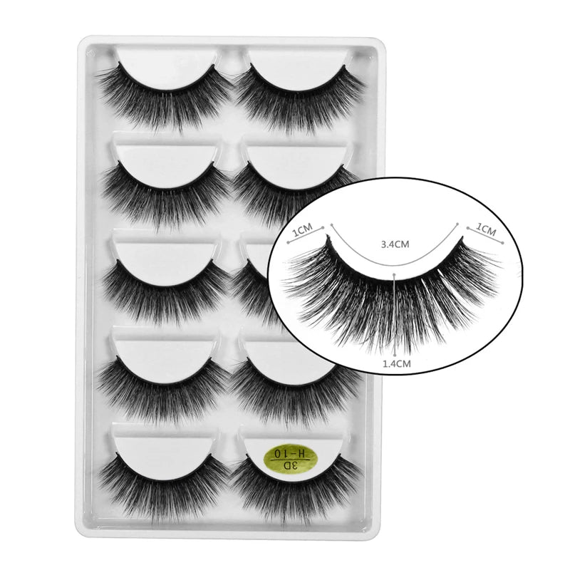 5 Pairs 3D Mink False Eyelashes h13, Soft Eyelash Extension Natural Eyelashes makeup Lashes Wholesale G800, G806 Viralgem Store