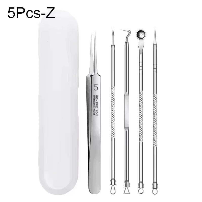 4-11Pcs Ingrown Hair Tweezers Acne Blackhead Removal Needles Black Dots Cleaner Pore Cleaner Deep Cleansing Face Skin Care Tools Viralgem Store