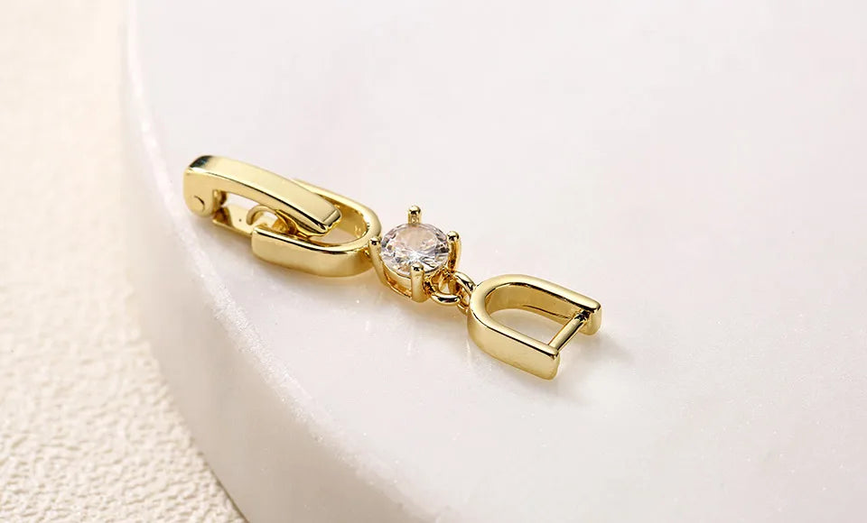 Uilz Fashion 1 Pcs Round Cz Zirconia White Rose Gold Color Extenders Extension Clasp for Bracelet or Necklace