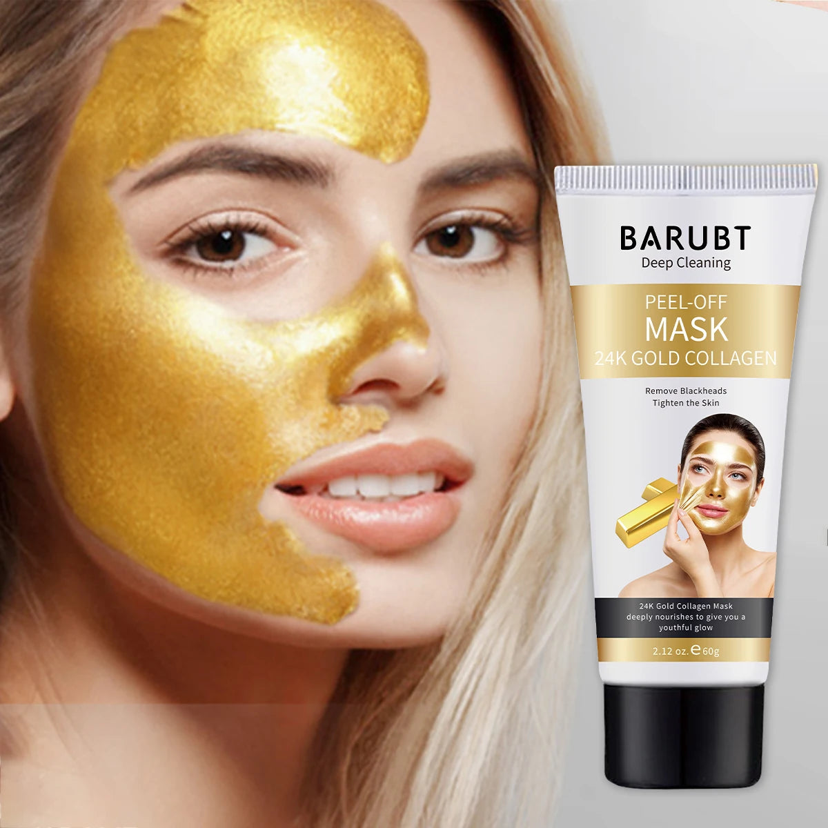 24K gold foil peel off the mask 60g exfoliating deep cleaning and remove the black head acne and tender skin
