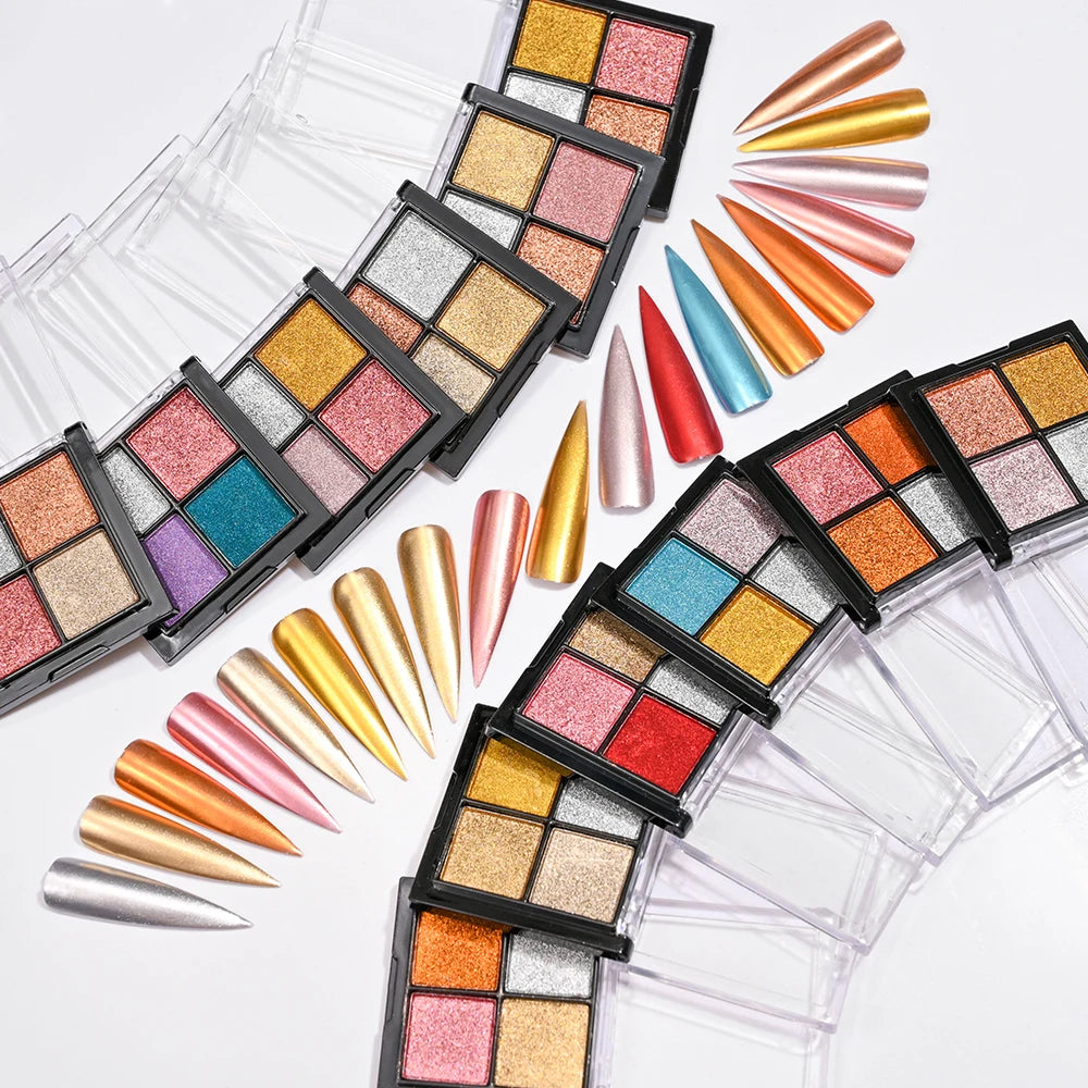 1 Box Mirror Glitter Powder Nail Decoration Metallic Chrome Nail Powder Set Y2K Rubbing Glitter Pigment Flakes Manicure Accessor