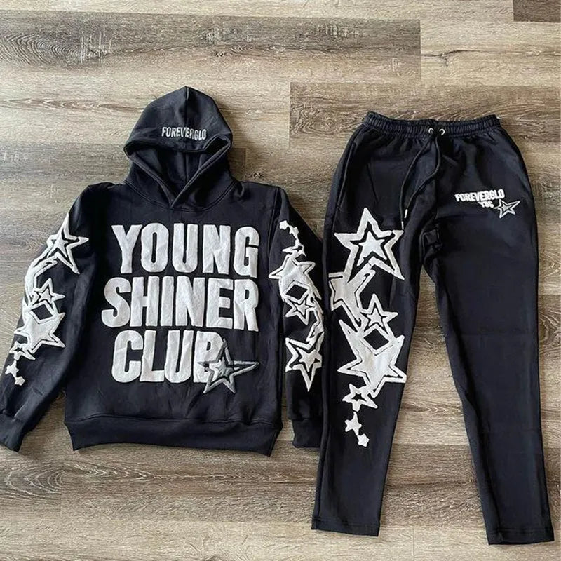 Y2K Streetwear Hoodie Sweatshirt Funny Star Letter Graphic Hoodie Harajuku Anime Hooded Pullover Hip Hop Hipster Suit Women Men