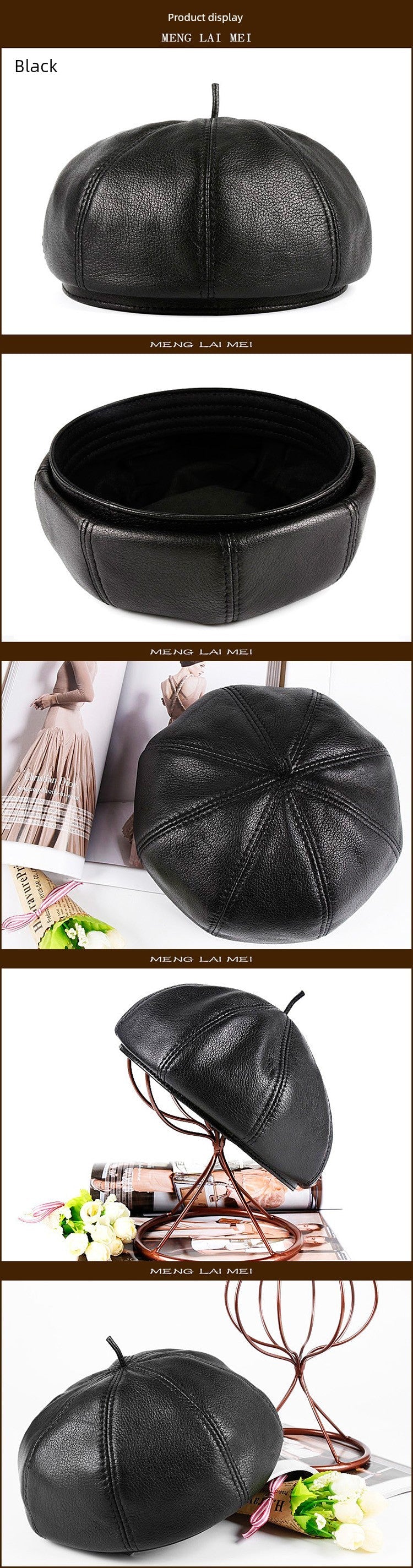 Women's Casual Full-Grain Sheepskin Hat Viralgem Store