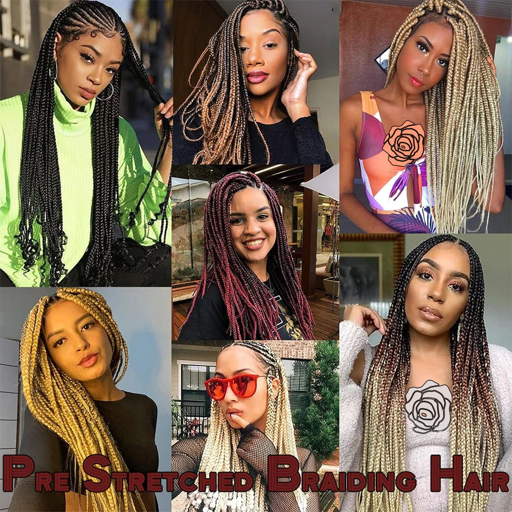 1/3/5 Packs/Lot 26 Inch Pre-stretched Braiding Hair Ombre Braiding Hair Hot Water Setting Synthetic Braiding Hair Extensions