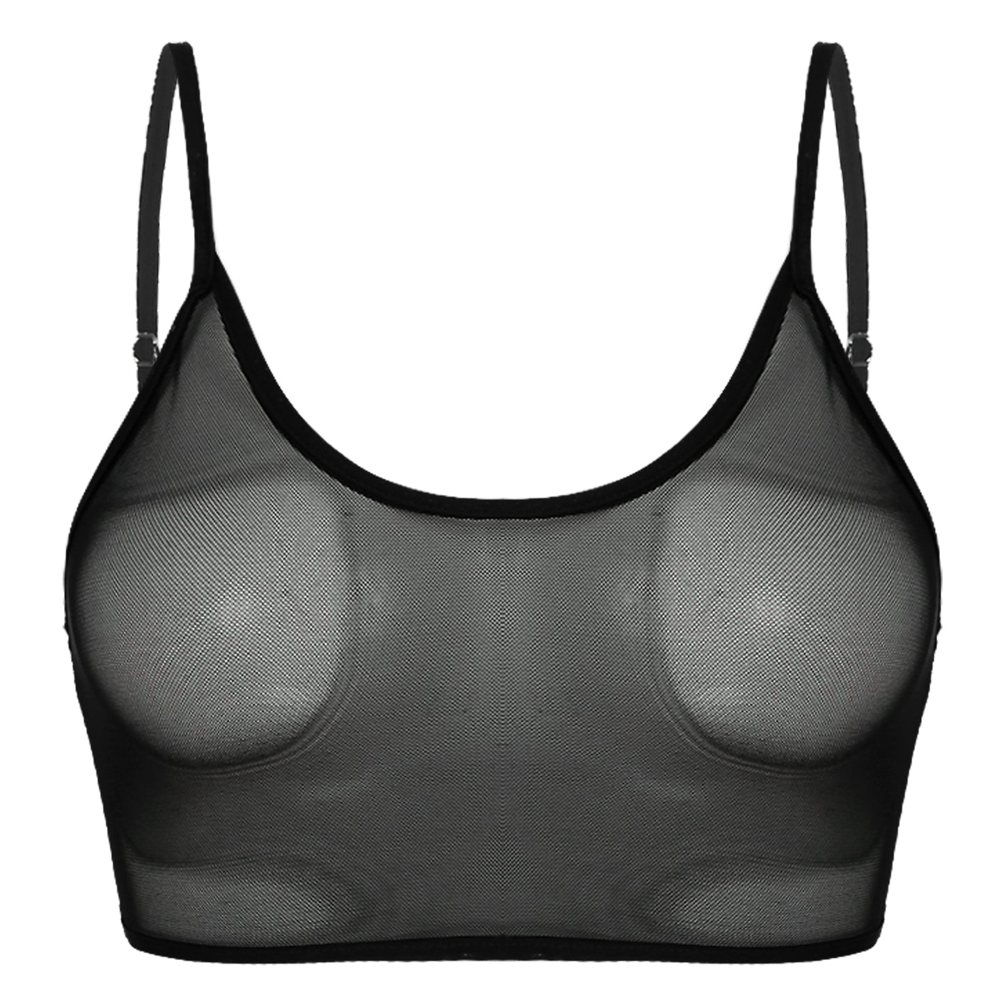 Women Sexy Crop Top See Through Sheer Mesh Vest For Rave Party Nightclub Dancing Party Tank Adjustable Spaghetti Straps Camisole