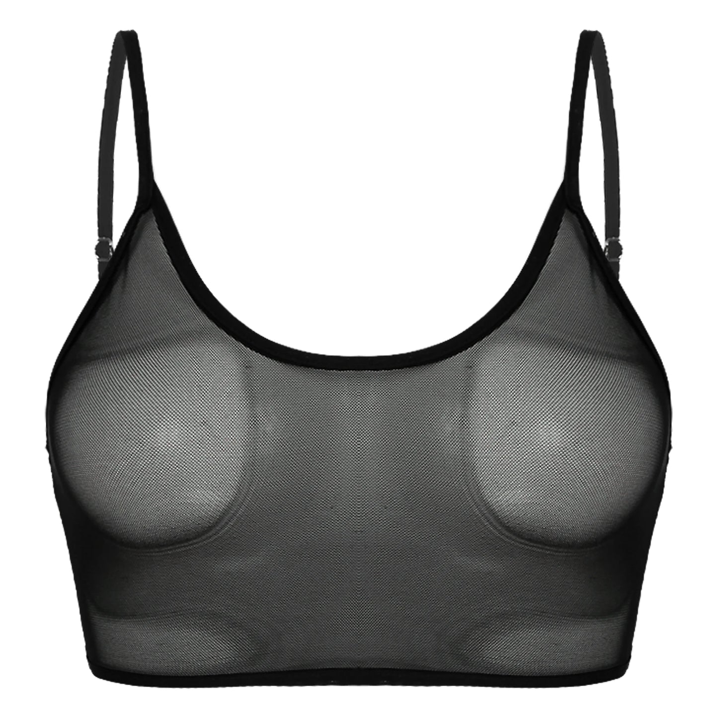 Women Sexy Crop Top See Through Sheer Mesh Vest For Rave Party Nightclub Dancing Party Tank Adjustable Spaghetti Straps Camisole