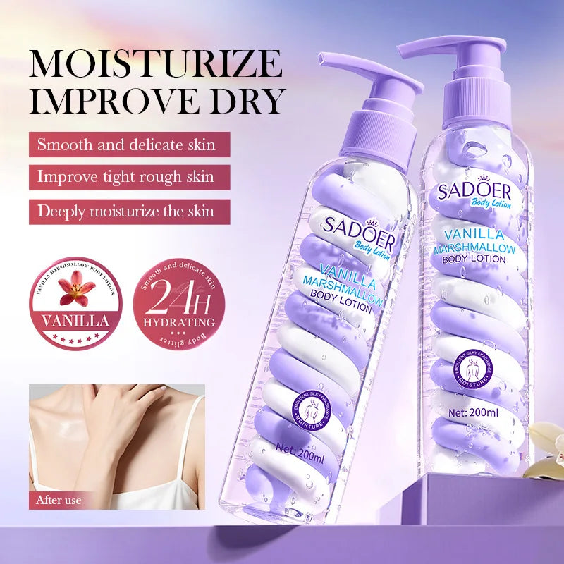 Vanilla Body Lotion 200ml Moisturizing And Nourishing for Autumn And Winter Cotton Candy Scented Body Milk Viralgem Store